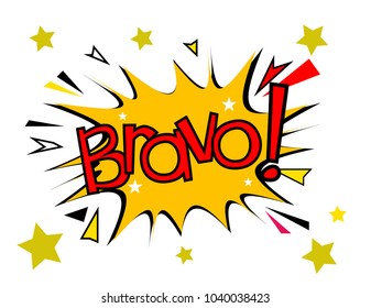 Bravo has mean congrats, sign with comic cloud or bubble