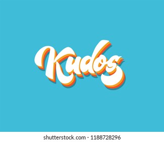 Bravo Kudos. Beautiful greeting card scratched calligraphy text word Kudos Bravo. Hand drawn invitation T-shirt print design. Handwritten modern brush lettering vector