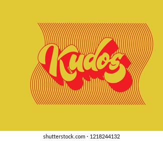 Bravo Kudos. Beautiful greeting card scratched calligraphy text word Kudos Bravo. Hand drawn invitation T-shirt print design. Handwritten modern brush lettering vector