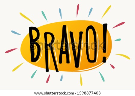 Bravo lettering vector text banner Imagine de stoc © 