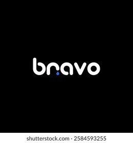 Bravo logo. Bravo typography logo and water droplets. Water industry logo. Water pipe logo