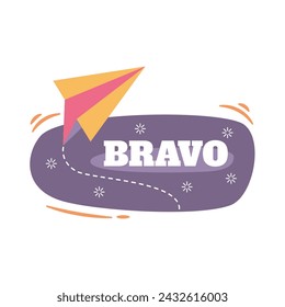 Bravo Motivation Sticker Design Icon