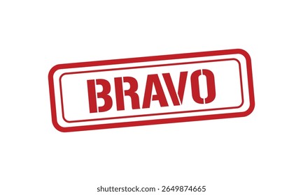 BRAVO red stamp text vector, rubber stamp