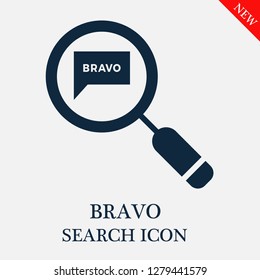 Bravo search icon. Editable Bravo search icon for web or mobile.