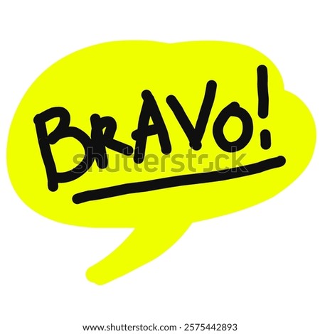 BRAVO speech bubble  Hand drawn Doodle art line