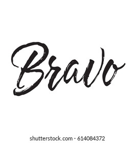 bravo, text design. Vector calligraphy. Typography poster. Usable as background.