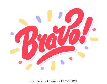 Bravo. Vector handwritten lettering text.