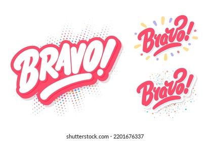 Bravo. Vector handwritten lettering words.