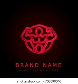 Brawn red chromium metallic logo