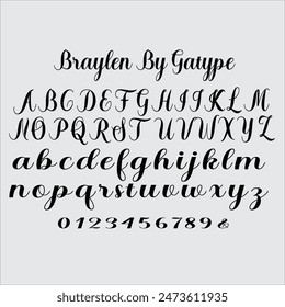 Braylen is a modern script with handwriting, decorative characters, designed to perfectly combine informal, romantic, sassy, sweet scripts. 