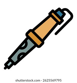 Braze soldering icon. Outline braze soldering vector icon color flat isolated