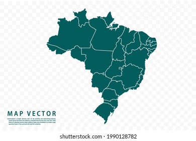 Brazi map High Detailed on white background. Abstract design vector illustration eps 10