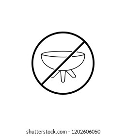 brazier ban, prohibition icon. Simple outline vector of camping set for UI and UX, website or mobile application