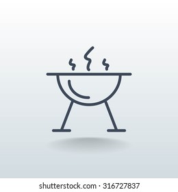 brazier for barbecue icon