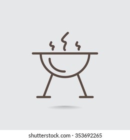 brazier for barbecue icon