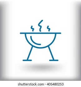 brazier for barbecue icon
