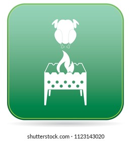 Brazier and chicken icon. Vector illustration
