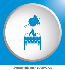 Brazier and chicken icon. Vector illustration