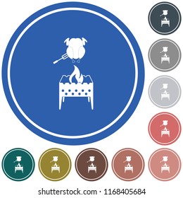 Brazier and chicken icon. Vector illustration

