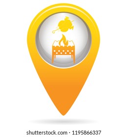 Brazier and chicken icon. Vector illustration