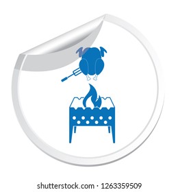 Brazier and chicken icon. Vector illustration