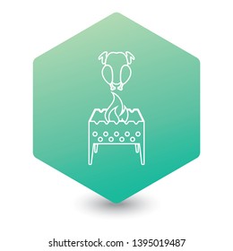 Brazier and chicken icon. Vector illustration