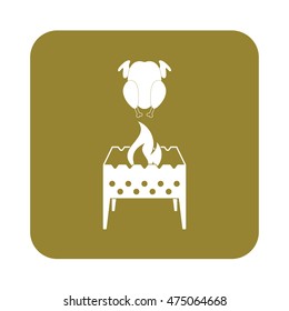 Brazier and chicken icon. Vector illustration