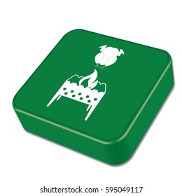 Brazier and chicken icon. Vector illustration