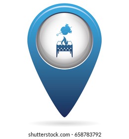 Brazier and chicken icon. Vector illustration