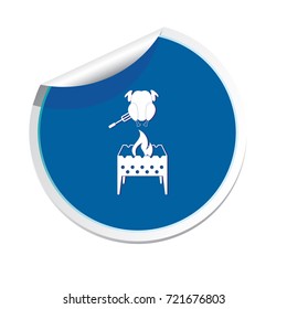 Brazier and chicken icon. Vector illustration
