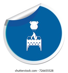 Brazier and chicken icon. Vector illustration