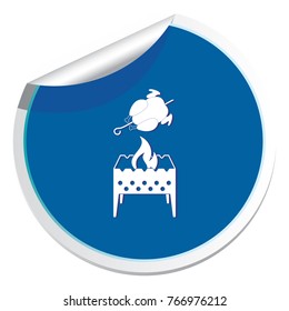 Brazier and chicken icon. Vector illustration

