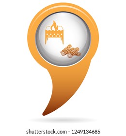 Brazier and firewood icon. Vector illustration