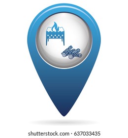 Brazier and firewood icon. Vector illustration

