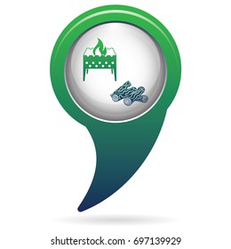 Brazier and firewood icon. Vector illustration