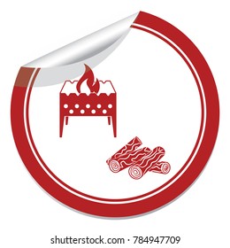 Brazier and firewood icon. Vector illustration