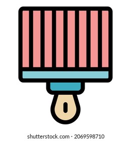 Brazier grill icon. Outline brazier grill vector icon color flat isolated