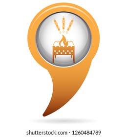 Brazier grill with kebab icon. Vector illustration

