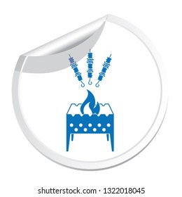Brazier grill with kebab icon. Vector illustration