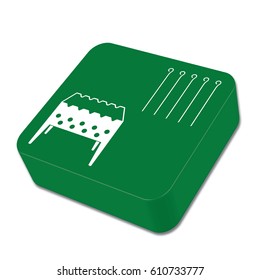 Brazier grill with skewer icon. Vector illustration

