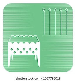 Brazier grill with skewers icon. Vector illustration
