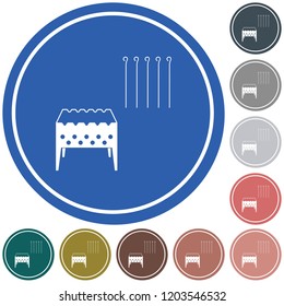 Brazier grill with skewers icon. Vector illustration