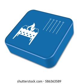 Brazier grill with skewers icon. Vector illustration