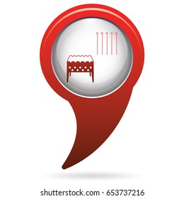 Brazier grill with skewers icon. Vector illustration

