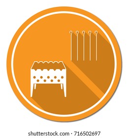 Brazier grill with skewers icon. Vector illustration