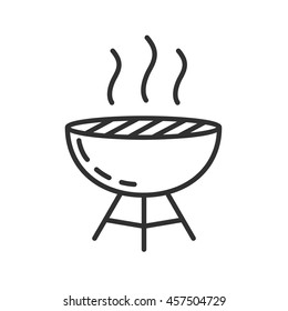 brazier icon. Barbecue. Thin line design