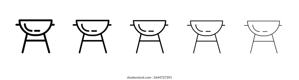 ícone braseiro plano ilustração conjunto logotipo