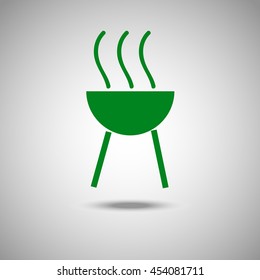 Brazier icon. Flat style.Grey background. Vector illustration.