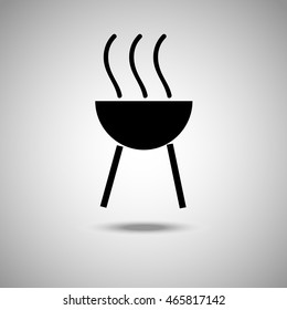 Brazier icon. Flat style.Grey background. Vector illustration.