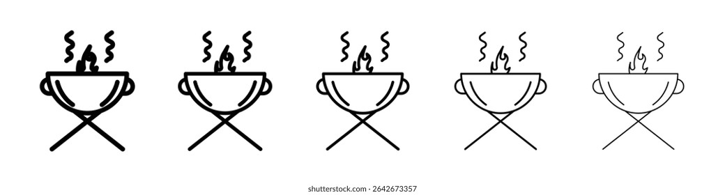 brazier icon isolated vector on white background set